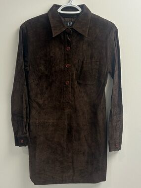 GAP Genuine Suede Vintage Brown Shift Dress